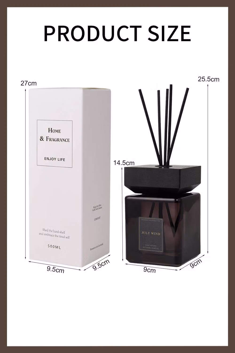 Living and Home Tea Scented Reed Diffuser Set, 500ml, Black – 3