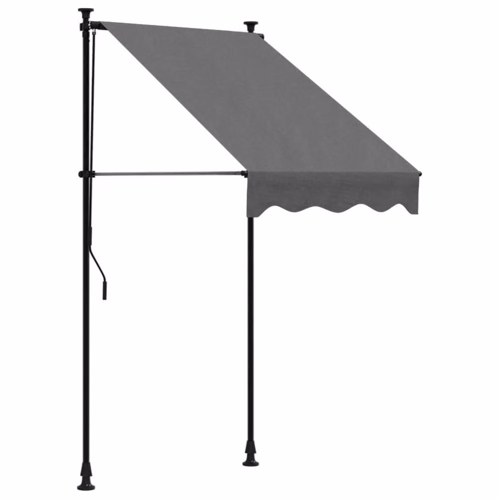 Berkfield Home Retractable Awning in Anthracite and Multicolour with Steel Frame, W/D/H: 150 x 100 x 100 cm – 2