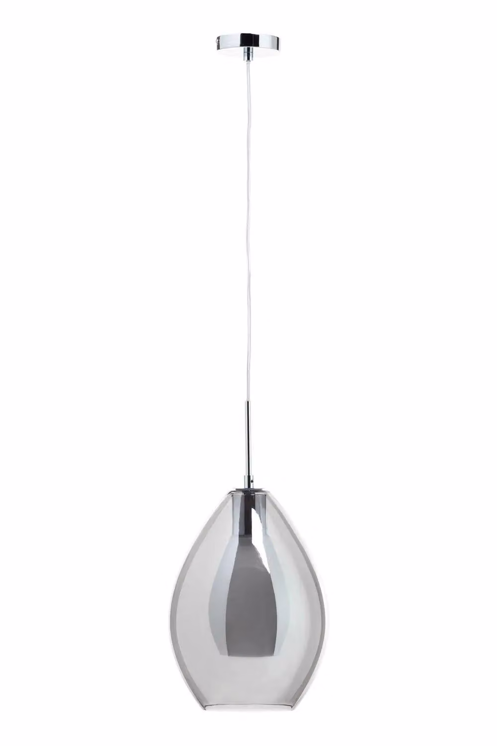 BHS Lighting Carmella Modern Suspended Pendant Ceiling Light in Silver and Chrome with Glass – 2