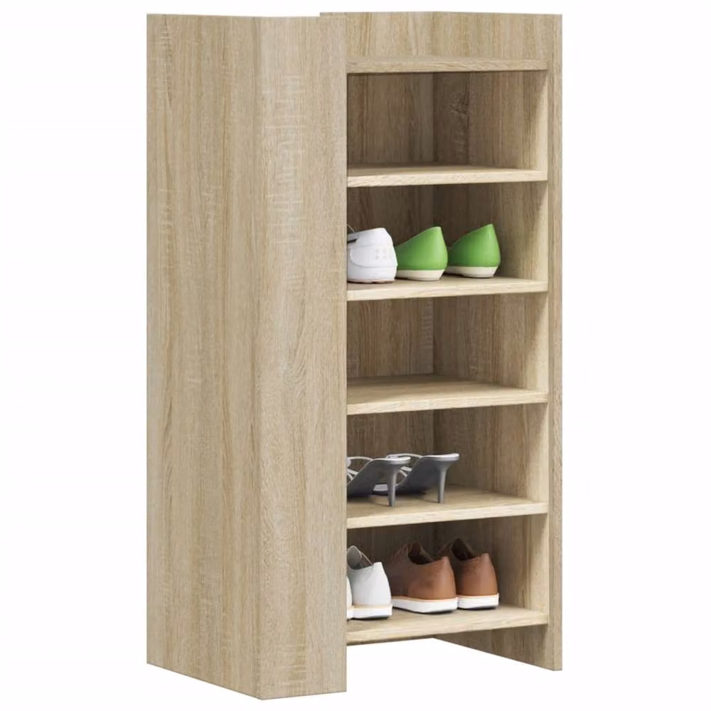 Berkfield Home Sonoma Oak Shoe Cabinet in Light Brown, W/D/H: 52 x 37.5 x 100 cm – 2