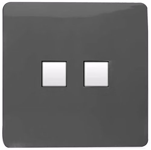 Trendi Switch Artistic Modern Glossy Tactile Telephone and Ethernet RJ45 Cat 5e/Cat 6 Socket in Anthracite