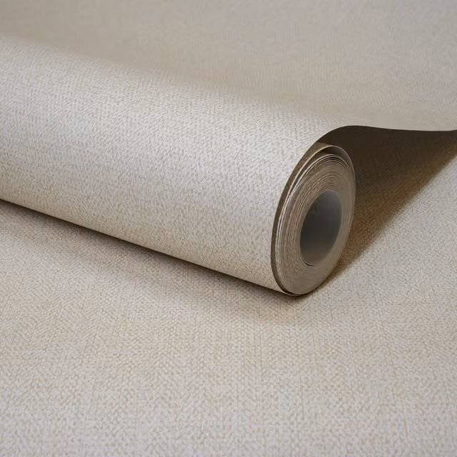 Grandeco Boutique Mini Twill Woven Fabric Effect Wallpaper in Beige