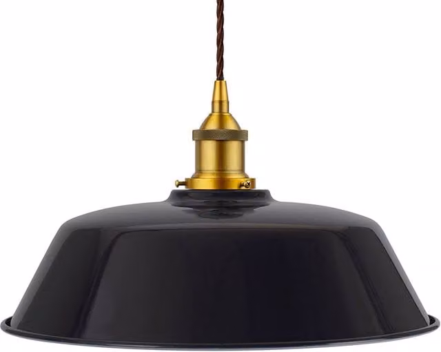 SE Home Chancery Navy Blue Pendant Light with Antique Gold and Brown Twisted Metal Details