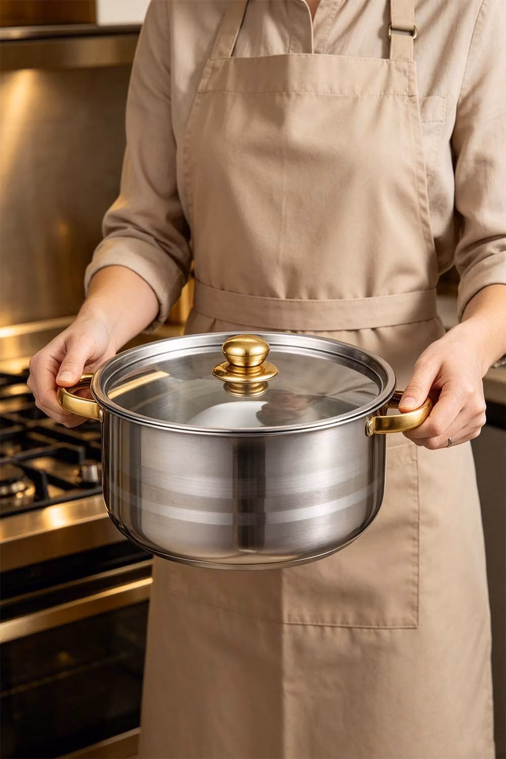 ExtraStar 5 Piece Stainless Steel Kitchen Cookware Set with Lids in Metallic Silver – 2
