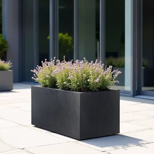 IDEALIST Large Slate Reinforced Stone Trough Planter, Anthracite Grey, 54L – 3