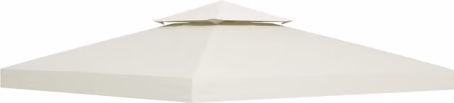 Outsunny Replacement Gazebo Canopy Roof Top Cover in White Polyester, 3 x 3 m