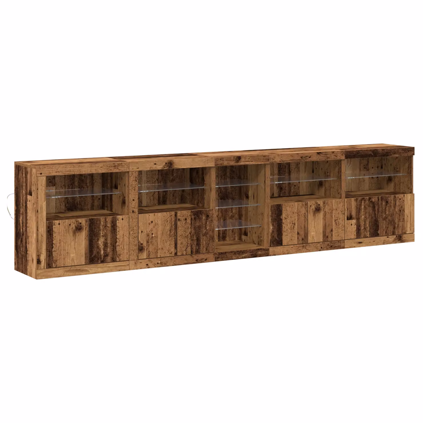 Berkfield Home Rustic Brown Sideboard with Integrated LED Lights, W: 283 cm, D: 37 cm, H: 67 cm – 2
