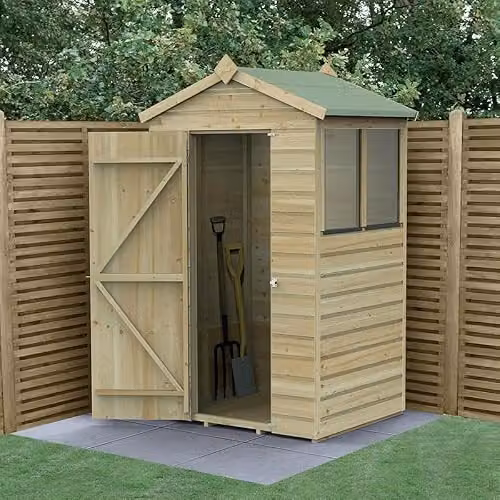 Forest Garden 4x3 Apex Shiplap Wooden Shed with 2 Windows in Brown – 2