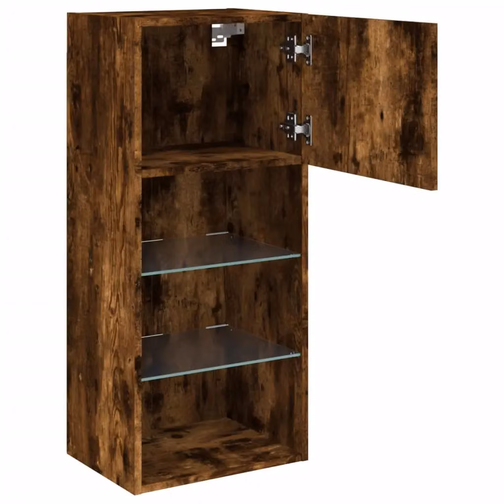 Berkfield Home Modern TV Cabinet with LED Lights in Smoked Oak Brown, W/D/H: 40.5 x 30 x 90 cm – 5