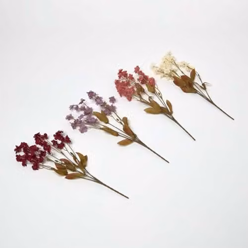 Homescapes Nemesia Seventh Heaven Artificial Flower Stem Set, Multicolour, Height: 41 cm – 1
