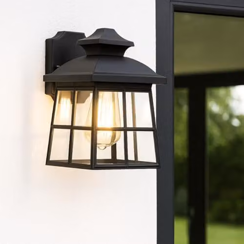 CGC Lighting Henri Black Outdoor Wall Lantern Classic Style with E27 Bulb Holder – 4