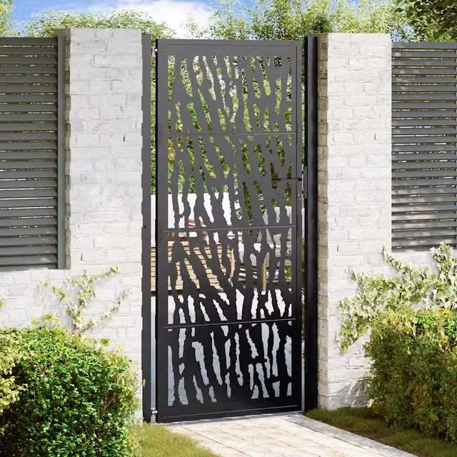 Berkfield Home Black Steel Garden Gate, W: 105 cm, H: 205 cm – 1