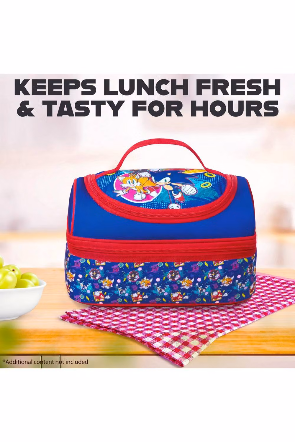 Get Trend Sonic the Hedgehog Insulated Kids Lunch Bag with Dual Compartments in Blue and Red – 9
