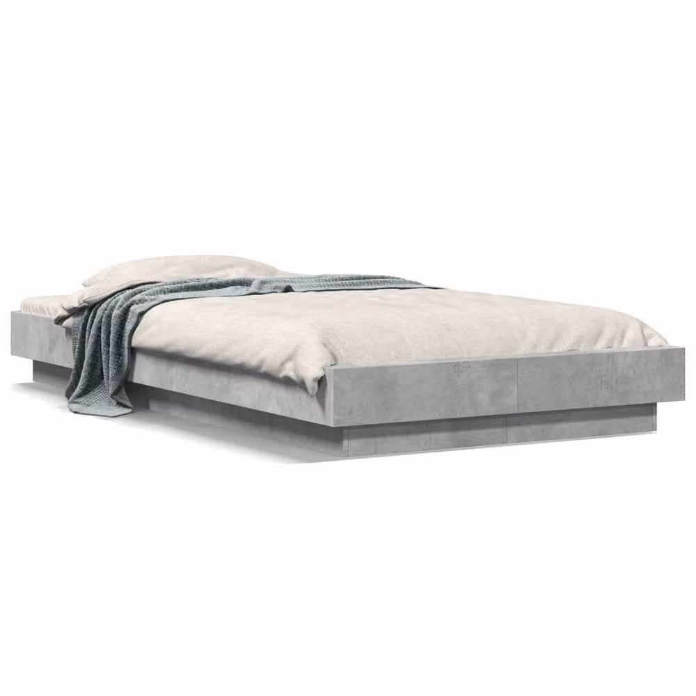 Berkfield Home Modern Small Single Bed Frame in Concrete Grey, W/D/H: 75 x 190 x 23 cm – 3