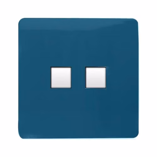 Trendi Switch 2 Gang RJ45 Cat 6 Ethernet and Telephone Secondary Sockets in Midnight Blue