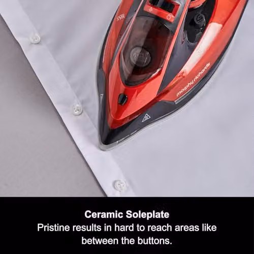 Morphy Richards EasyCHARGE Cordless Steam Iron with Ceramic Soleplate, Anti-Calc and Auto Shut-off, Red – 3