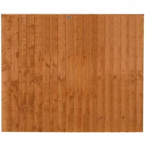 Forest Garden Impregnated Vertical Board Fence Panel, Brown, Pack of 4, H: 154 cm – 1