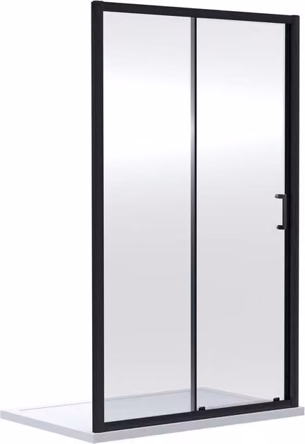 Balterley Rectangular Sliding Shower Door, Black, W: 110 cm, H: 190 cm – 1