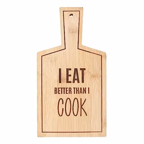 KDMD I Eat Better Than I Cook Brown Bamboo Rectangular Serving Board – 1
