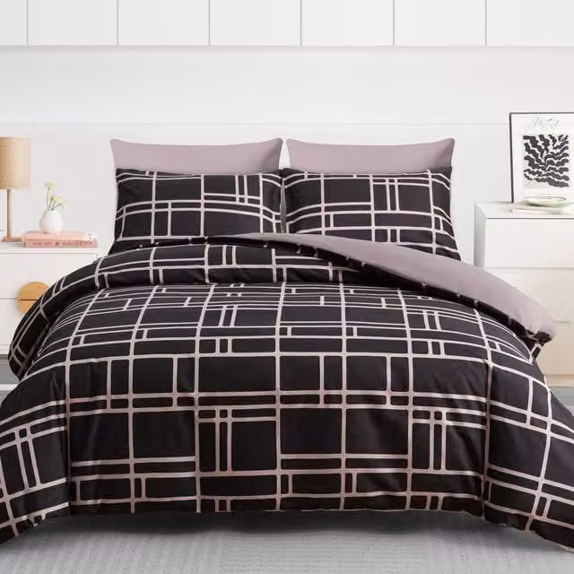 Pamposh Super King Double Brushed Microfibre Duvet Cover Set in Light Brown with Zipper Closure