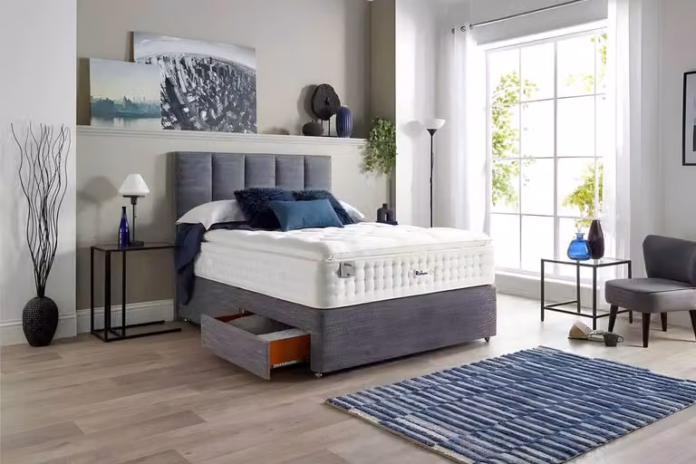 Paradise Beds Ltd Crown Comfort Pillow Top 2500 Hybrid Mattress in White, Single