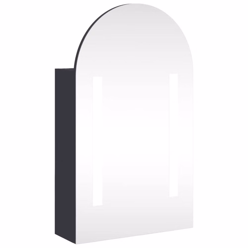 Berkfield Home Grey Bathroom Mirror Cabinet with LED Light and Internal Shelves, W/D/H: 42 x 13 x 70 cm – 2