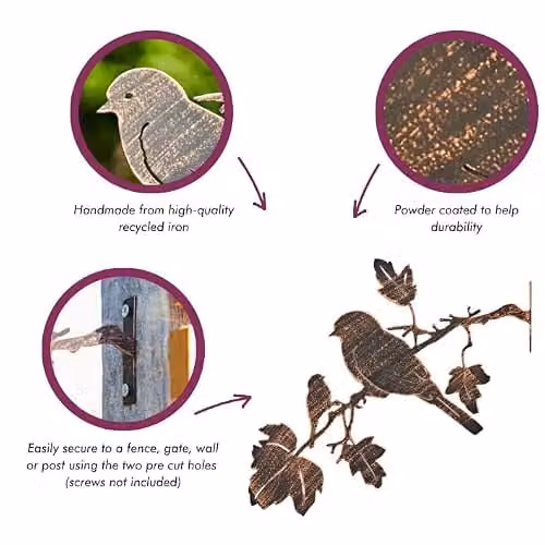 Paper High Black Metal Bird Silhouette Garden Art Sculpture for Walls and Fences – 7