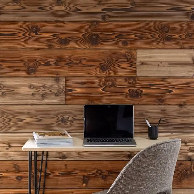 Snowdon Smooth Spruce Tongue and Groove Wood Cladding, Brown, Pack of 4, Thickness: 17 mm, Width: 185 mm, Length: 2.5 m