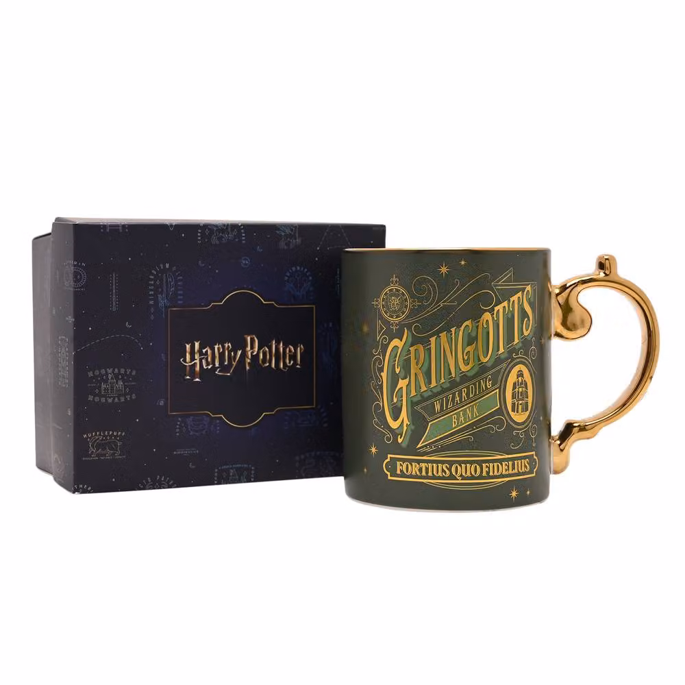 Widdop and Co Warner Bros Harry Potter Gringotts Bank Ceramic Mug in Green and Gold – 2