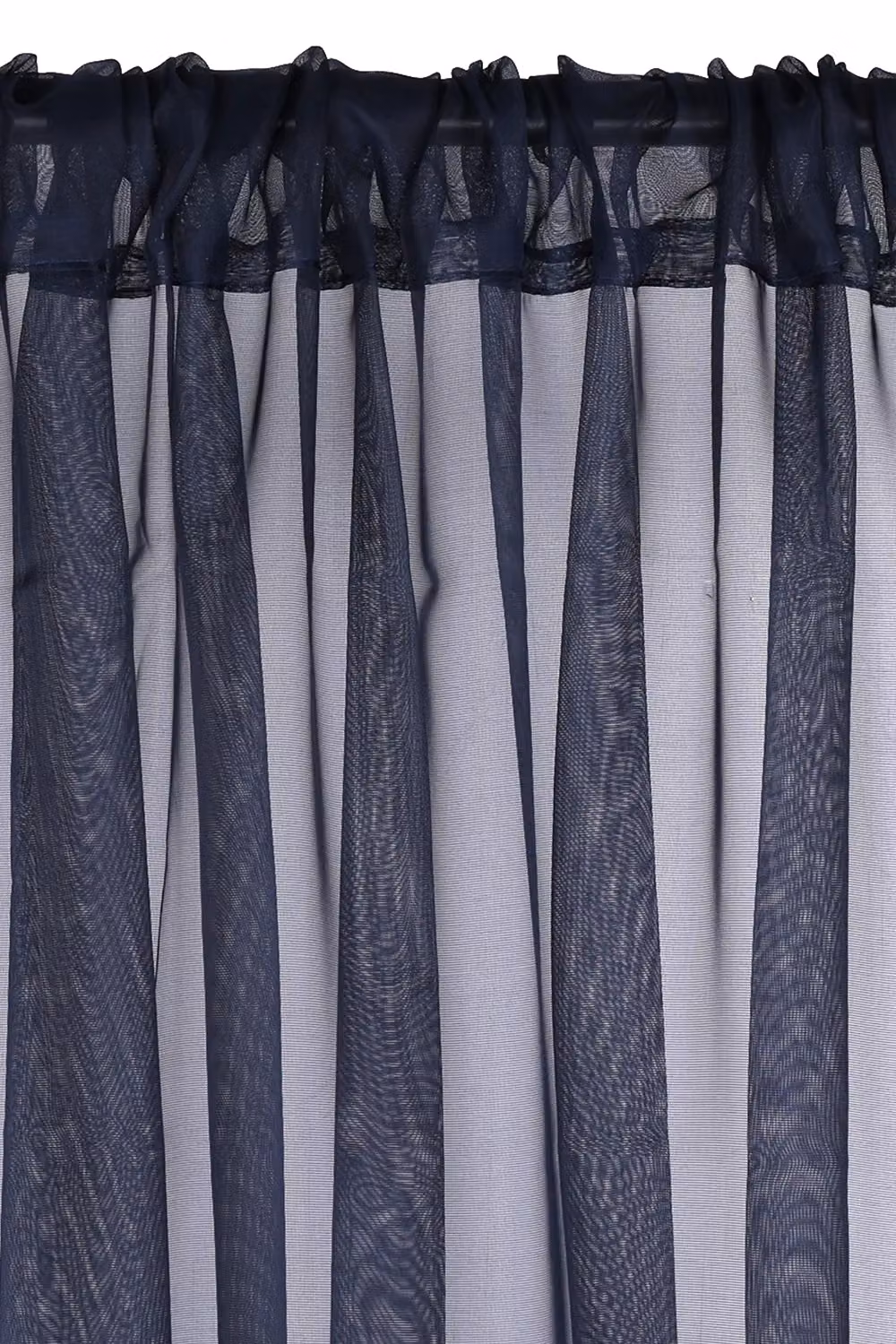 Neel Blue Semi-Transparent Voile Curtain Pair in Navy, 2 Polyester Panels, Width: 142 cm, Drop: 137 cm – 4