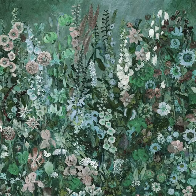 House of Hackney Floribunda Magna Botanical Floral Mural Wallpaper in Green