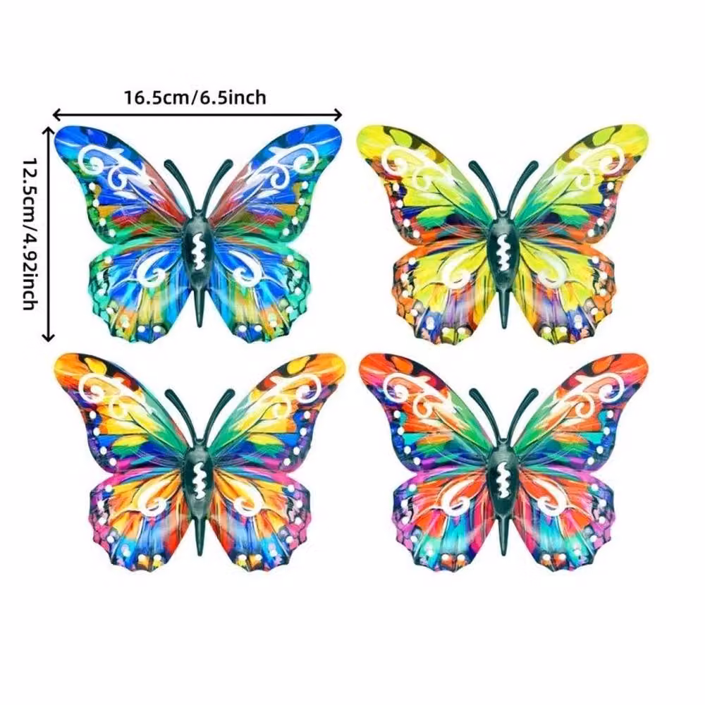 EONLION 4-Piece Multicolour Metal Butterfly Wall Art Sculpture, 100 cm – 2