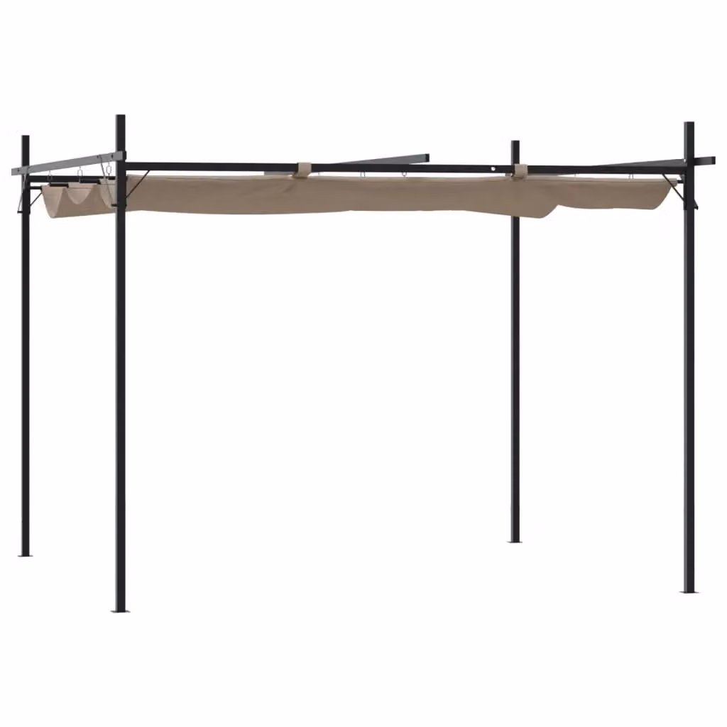 Berkfield Home Pergola with Retractable Roof in Beige, W/D/H: 295 x 292 x 230 cm – 2