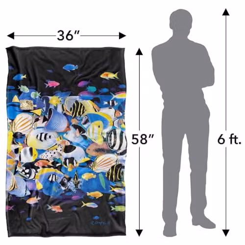 JQ Licensing Royce Mcclure Night Dive Tropical Fish Super Soft Fleece Throw Blanket, Multicolour, W/D/H: 91 x 147 cm – 2