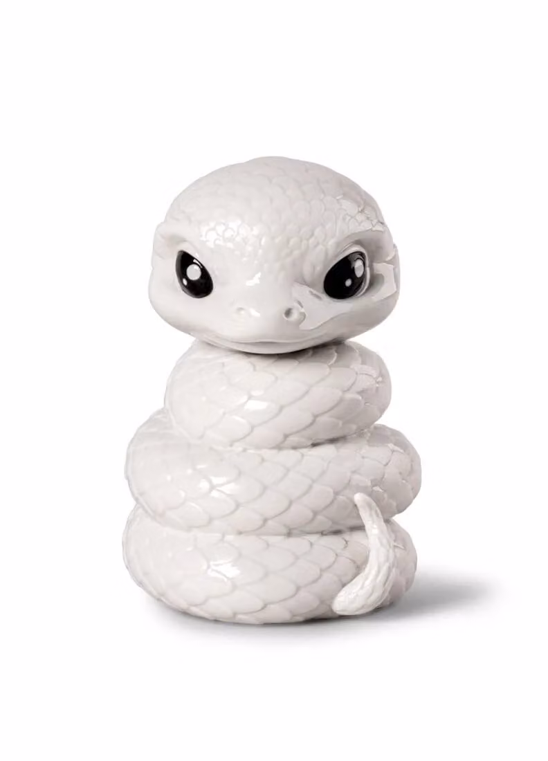 Lladró Baby Snake Porcelain Figurine in White