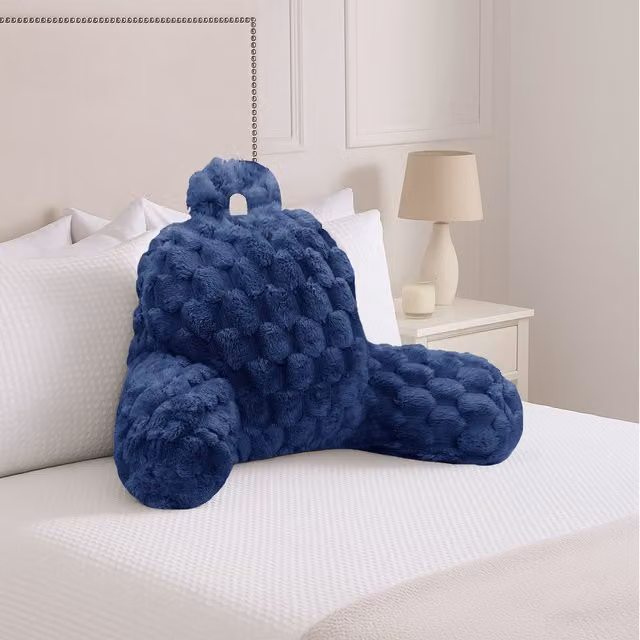 Velosso Plush Rectangular Wedge Back Cushion in Blue