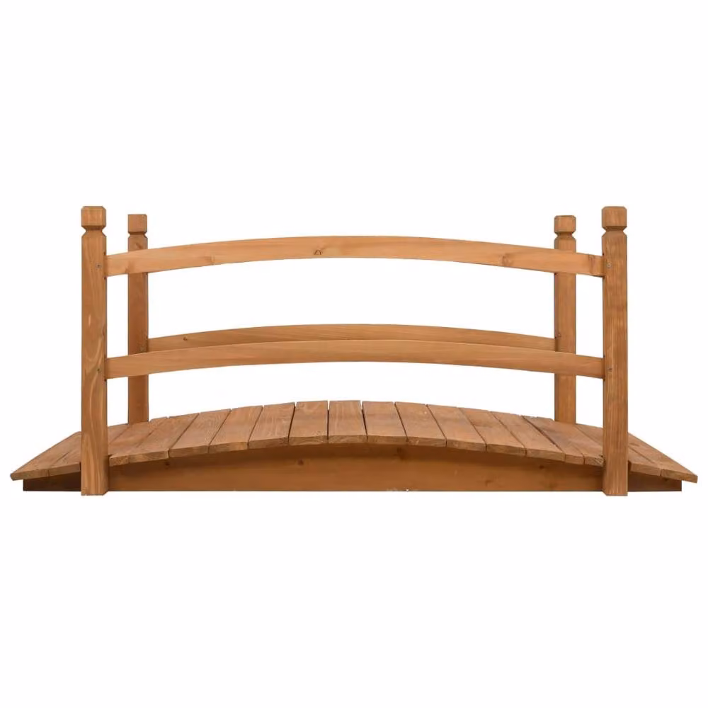 Berkfield Home Rustic Garden Bridge in Brown Solid Firwood W/D/H: 140 x 60 x 60 cm – 2