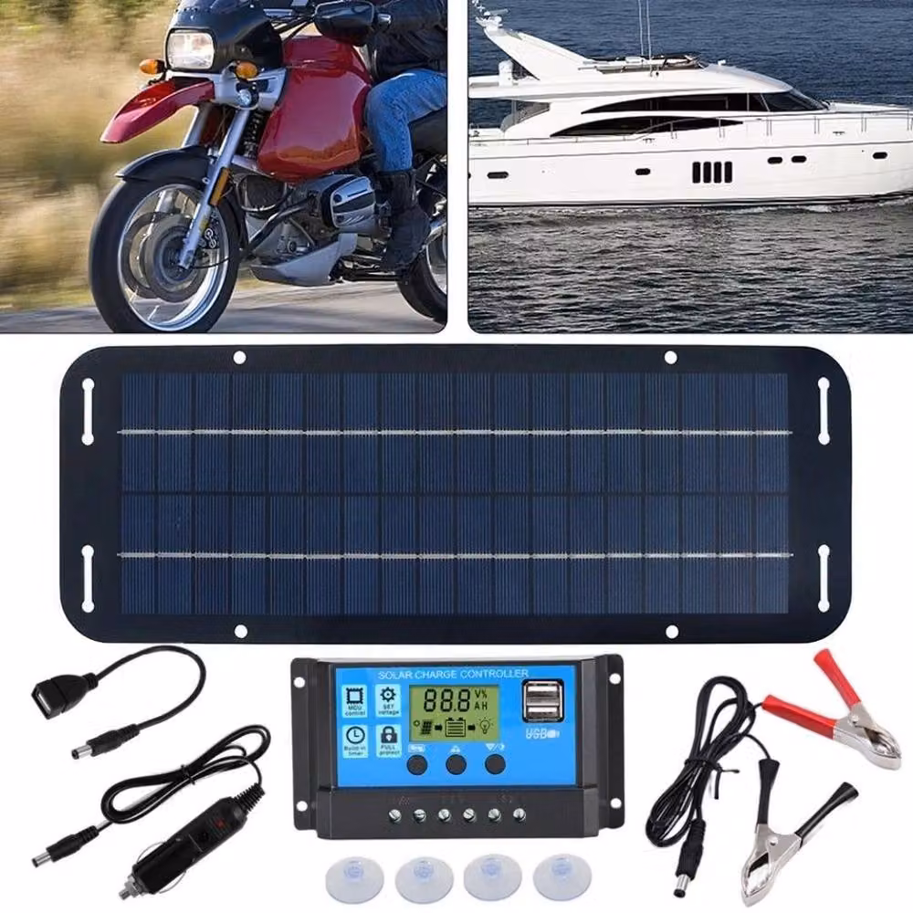 SPETLEK 100W Solar Panel Kit with 30A Battery Charger and Controller, Black, W: 1000 cm, H: 52 cm – 2