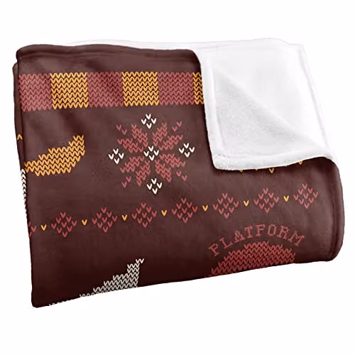 LOGOVISION Harry Potter and The Deathly Hallows Icon Pattern Fleece Blanket, Multicolour and White, W/D/H: 152 x 127 x 1 cm – 2