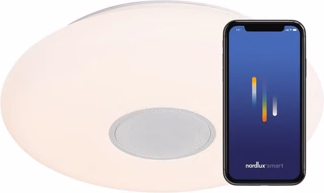 Nordlux Djaysmart Dimmable LED Ceiling Light, White, IP54, Bluetooth RGB