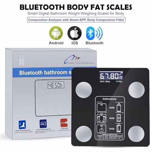 ATEK Digital Smart Body Weight Scale with Bluetooth App Control and BMI Monitor, White – 3