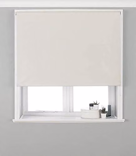Riva Home Eclipse Blackout Roller Blind in Ivory Polyester, W: 153 cm, H: 162 cm