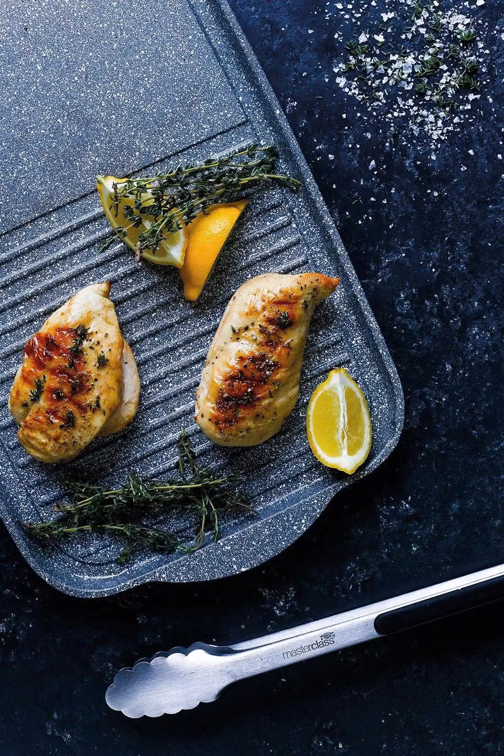 MasterClass Cast Aluminium Dual Griddle Tray, Grey, 51 cm – 2