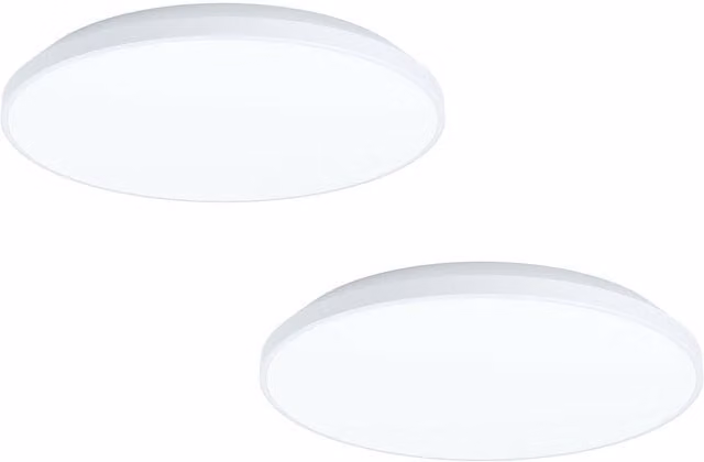 Loops 2 Pack White Round Surface Mounted LED Wall and Ceiling Light, Diameter: 31.5 cm, 18W