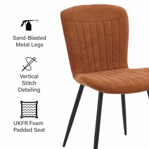 FWStyle Willow Oak Dining Table and 4 Brown Chairs Set – 4