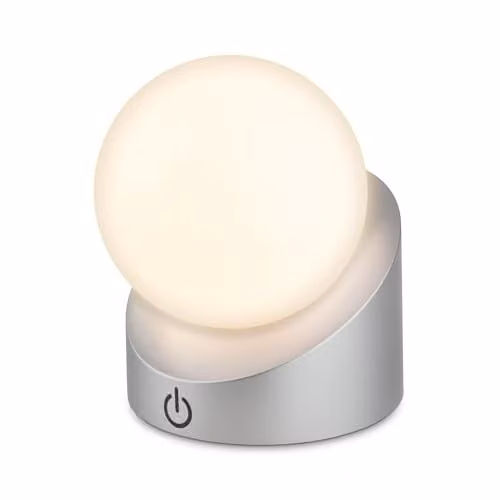 Briloner Mini LED Table Lamp, Chrome Matt, W/D/H: 10 x 8 x 9 cm – 1