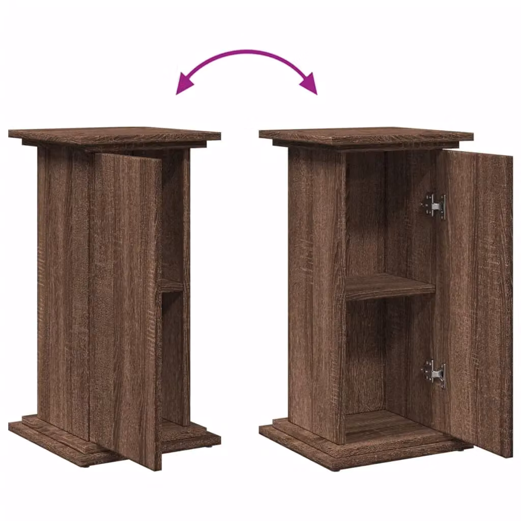 Berkfield Home Display Stand with Storage in Brown Oak, W/D/H: 31 x 30 x 60 cm – 3