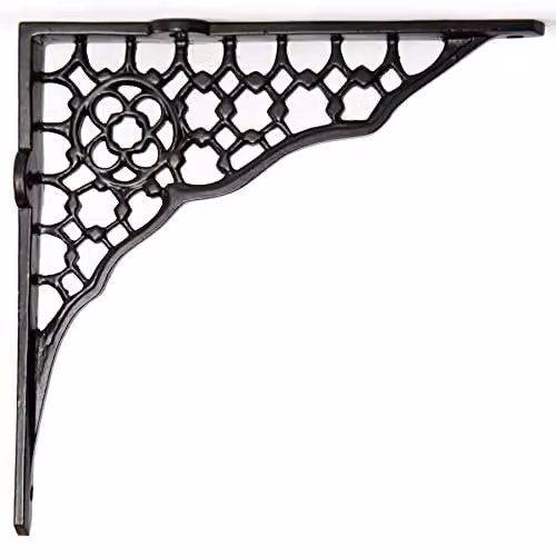 Hammer and Tongs Honeycomb Iron Shelf Bracket, Matt Black, Pack of 2 – 3