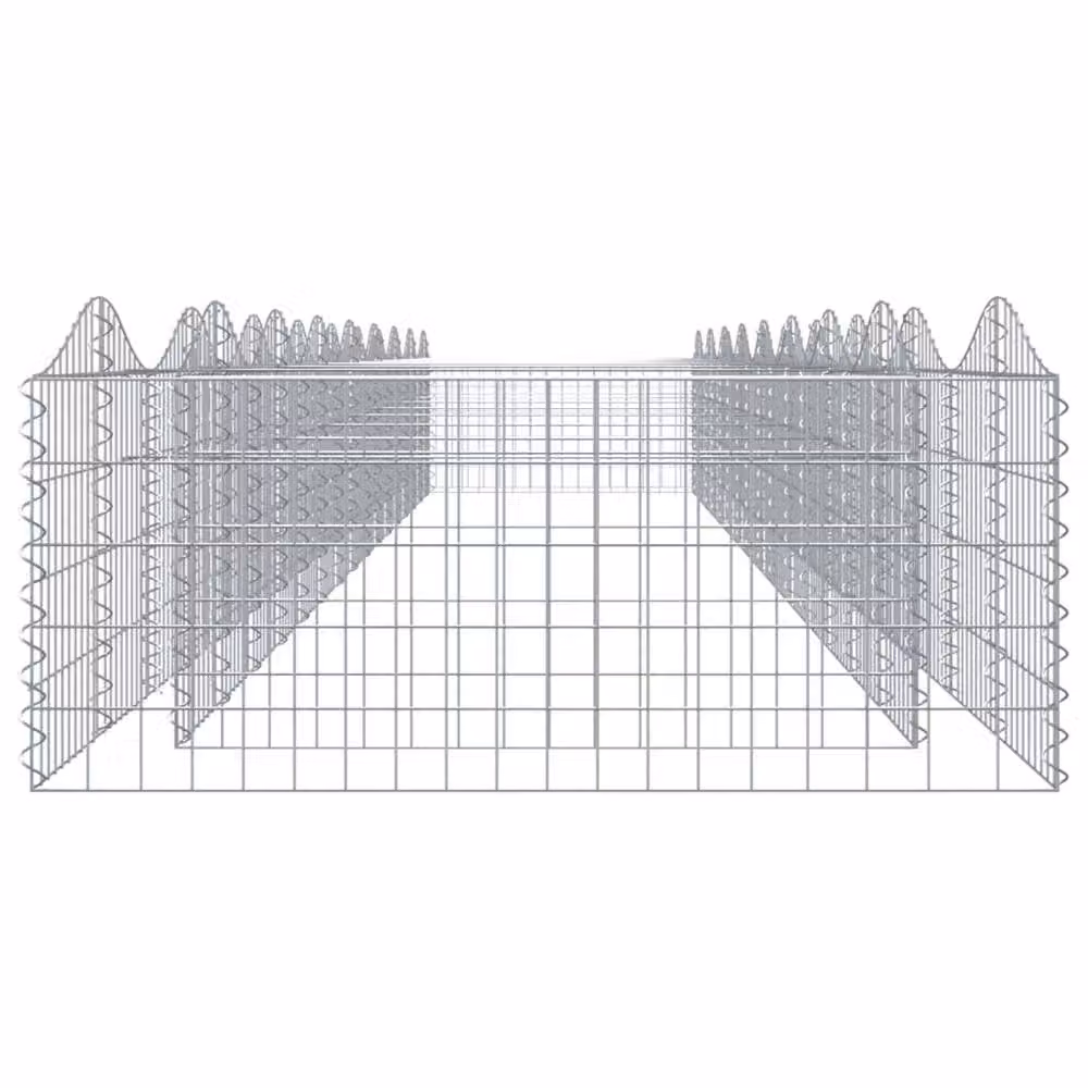 Berkfield Home Arched Gabion Raised Bed in Silver Galvanised Steel, W: 800 cm, D: 100 cm, H: 50 cm – 2