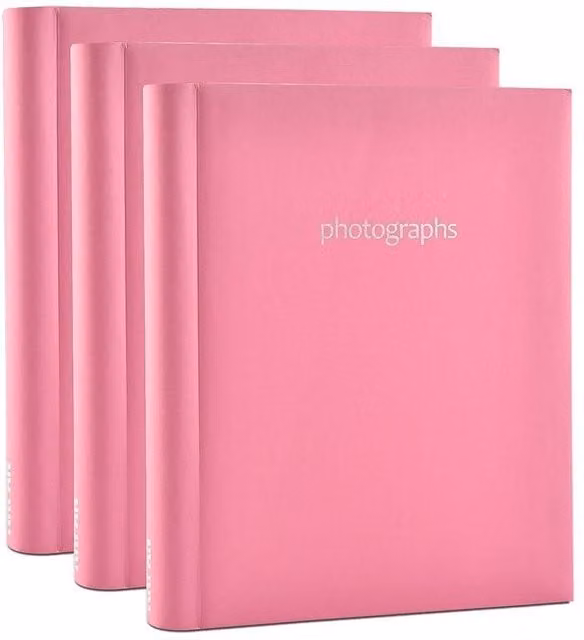 Arpan Set of 3 Self Adhesive Photo Albums with 108 Sheets and 216 Sides in Pink and White – 1